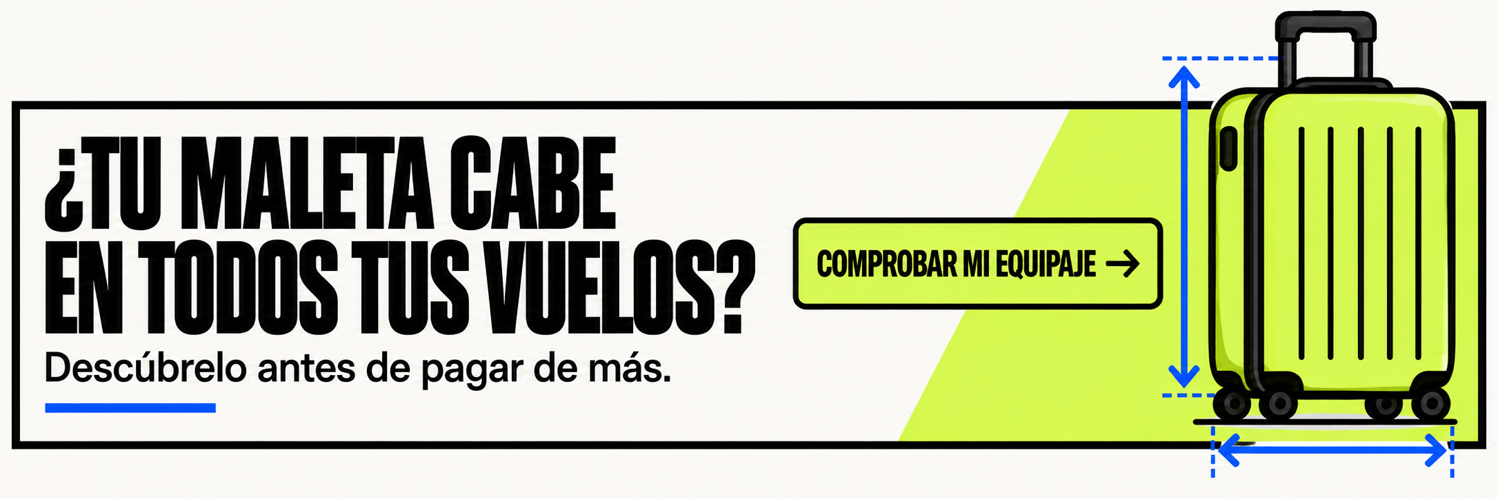 ¿Tu maleta cabe en todos tus vuelos? Compruébalo antes de pagar de más.